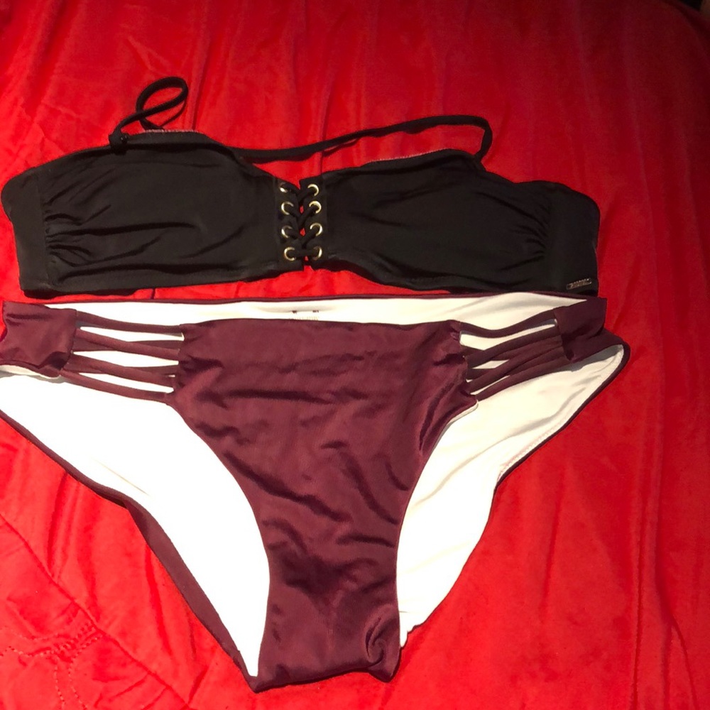 PINK swim suit top MEDIUM bottom large